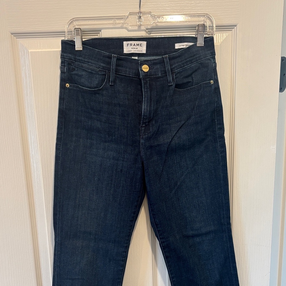 Frame Denim Women's Dark Blue Le High Straight Leg Jeans